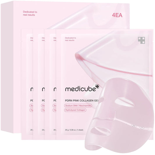 Jelly Gel Mask with Salmon DNA PDRN Pink Collagen | Overnight Face Mask for Glass Glow Skin | Elasticity, Hydrating, Firming and Moisturizing | Korean Skincare, 28G X 4Ea