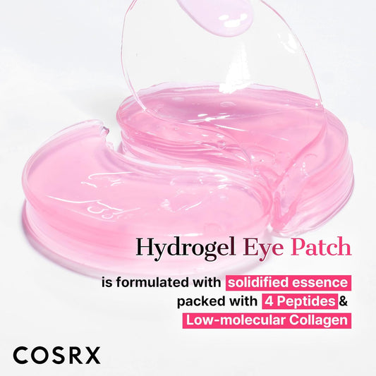 Pink Peptides Collagen Hydrogel Eye Patch for Puffy Eyes and Dark Circles, under Eye Mask, 60 under Eye Patches, Korean Skin Care