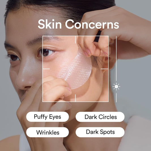 Collagen Peptide Eye Patches for Wrinkles & Fine Line with Jericho Rose Jelly, 60 Count, Korean Skin Care