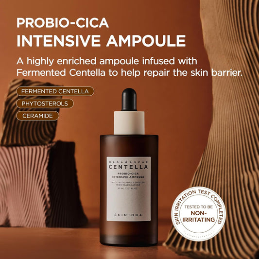 Probio Cica Intensive Ampoule, Centella Serum for Face with Ceramide, Facial Serum for Nourishing & Soothing, Centella Ampoule for Skin Barrier Support, Korean Skin Care, 1.69Fl.Oz / 50Ml